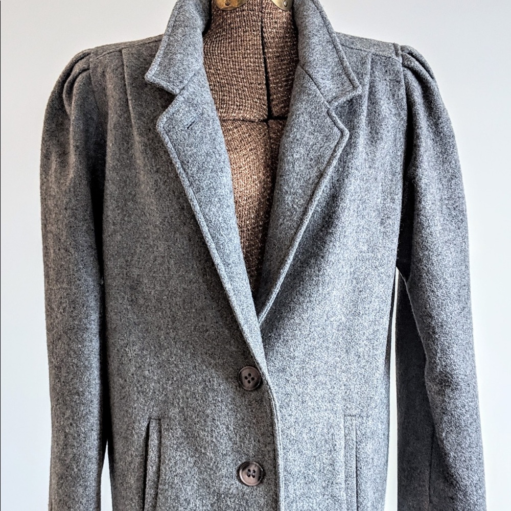 Vintage Puff Sleeve Wool Coat M